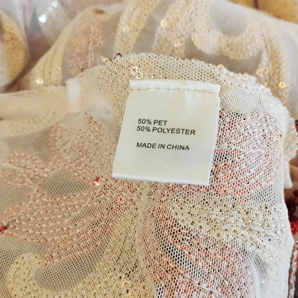 Southern Fried Chics Women's Size XXXL Red & Gold Sequin Duster Kimono - Picture 8 of 8